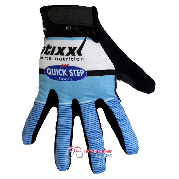 2020 Etixx Quick Step Lange Handschoenen Blauw Zwart Wit